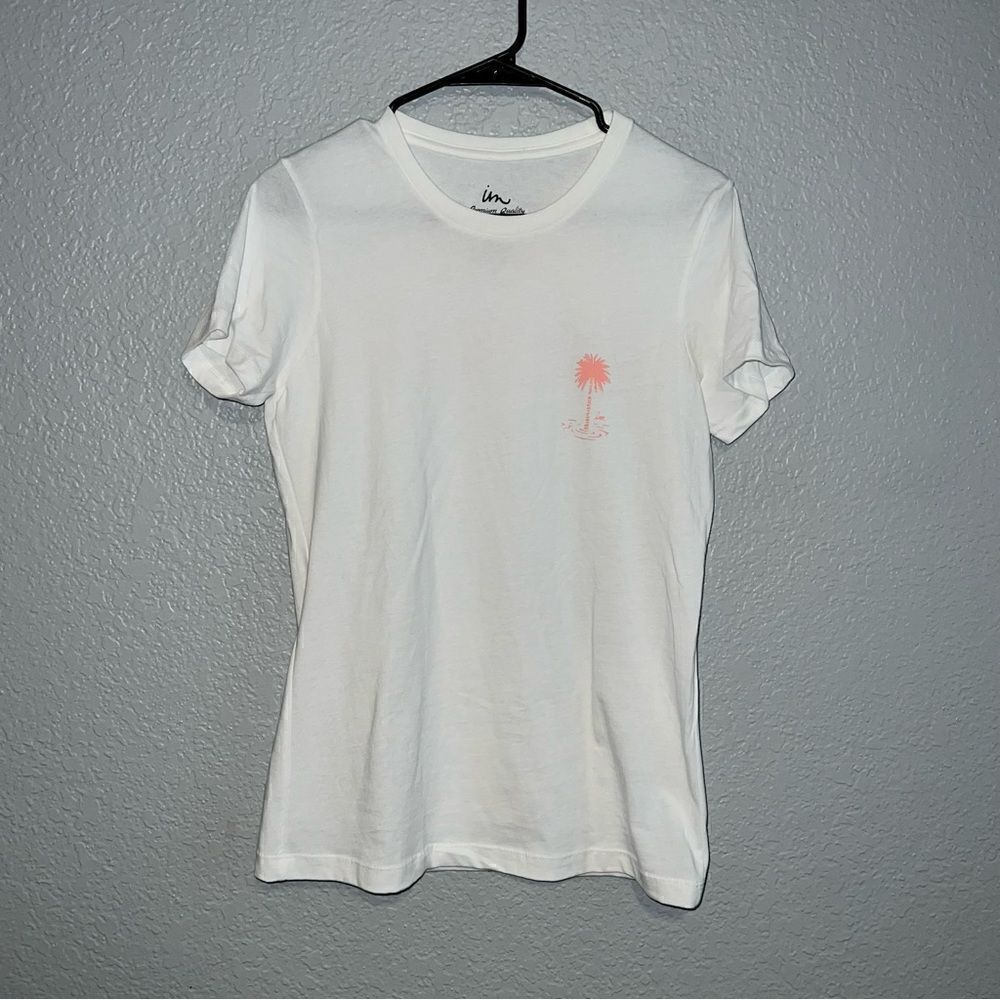 Im Womens Logo Crew Neck Short Sleeve Regular Fit Pullover T-Shirt Medium White